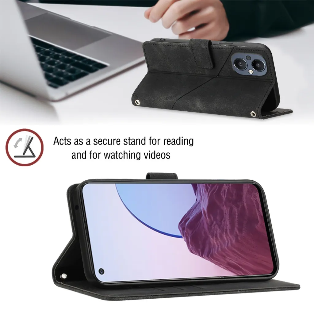 DENDICO Cover per OnePlus Nord 2T 5G, Portafoglio Custodia in PU Pelle per OnePlus Nord 2T 5G, Antiurto Cover a Libro con Slot per Carte, Blu