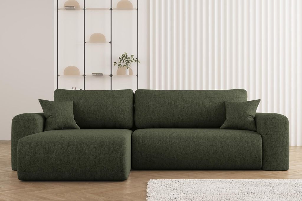 Ecksofa mit Schlaffunktion und Stauraum für Bettzeug, Produktbild 