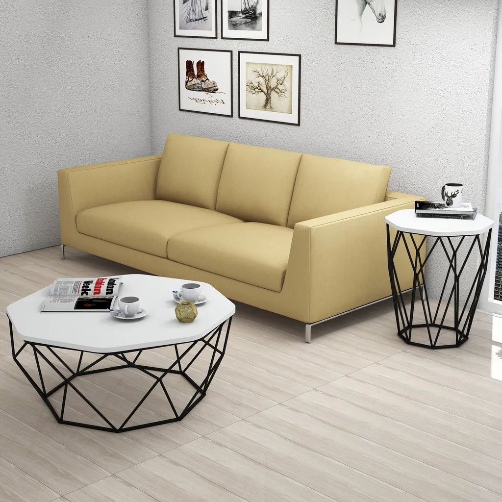 Table d'appoint blanche Sofya : gain de place et rangement robuste - 3