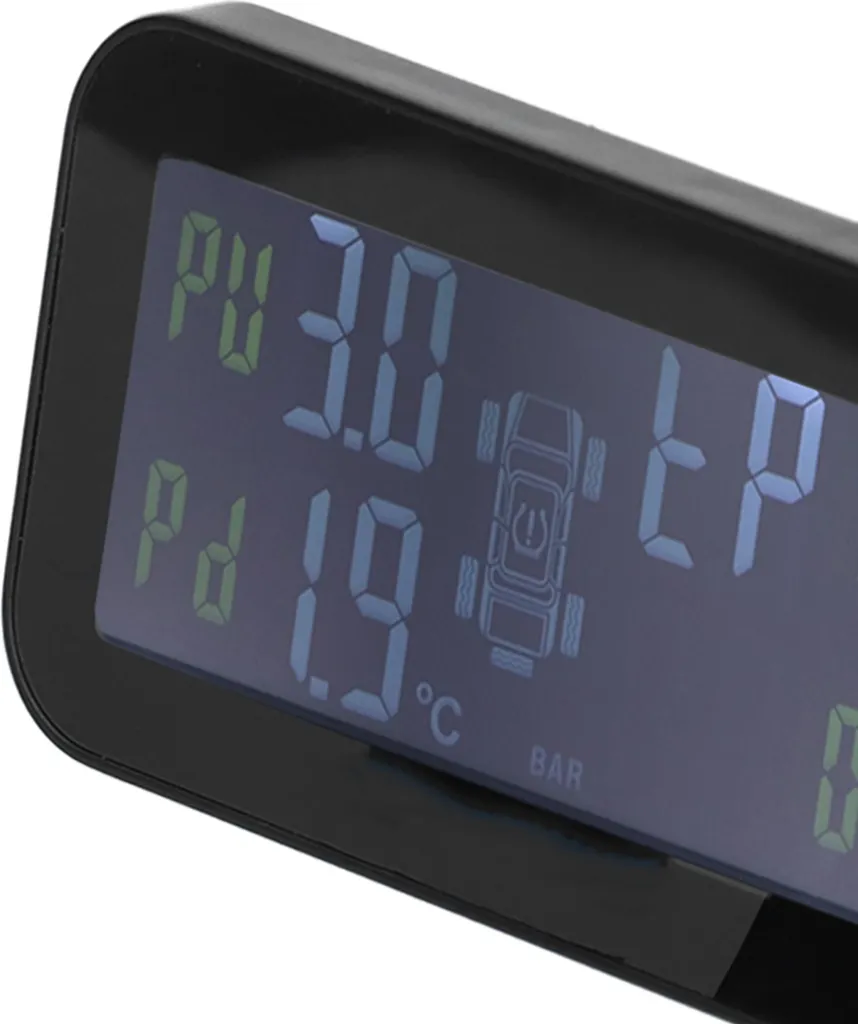 Évitez les Crevaisons avec le TPMS Voiture Solaire Contrôle Pression LCD