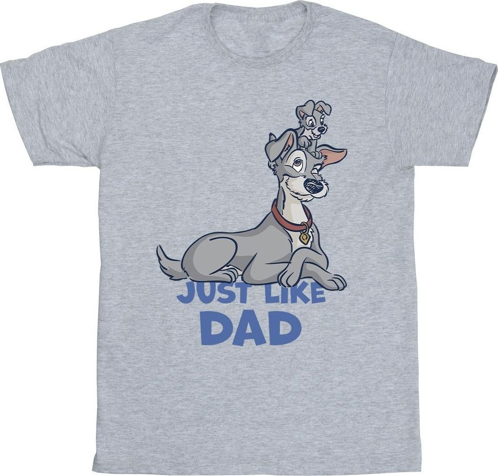 Disney - "Lady And The Tramp Just Like Dad" T-Shirt für Herren BI33890 (L) (Grau)