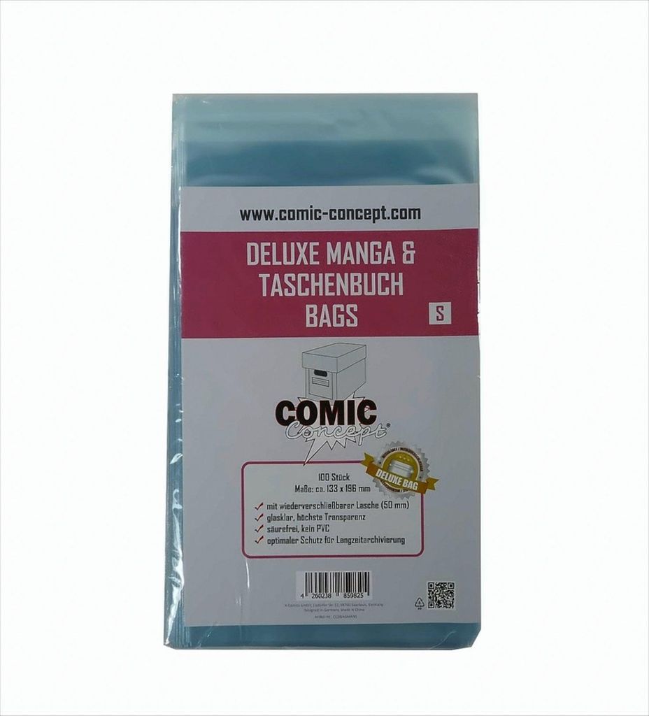 Comic Concept Deluxe Manga & Taschenbuch Bags S (133 x 196 mm) mit Lasche
