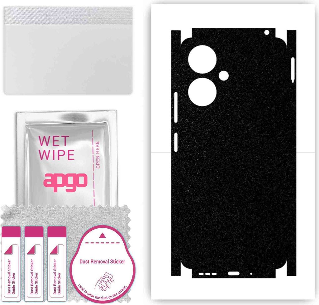 apgo Rückseite + Seiten Schutzfolie, Skin, kompatibel mit Xiaomi Poco M6 5G, Hinten Displayschutzfolie aus Vinylfolie, kratzfest, einfache Montage...