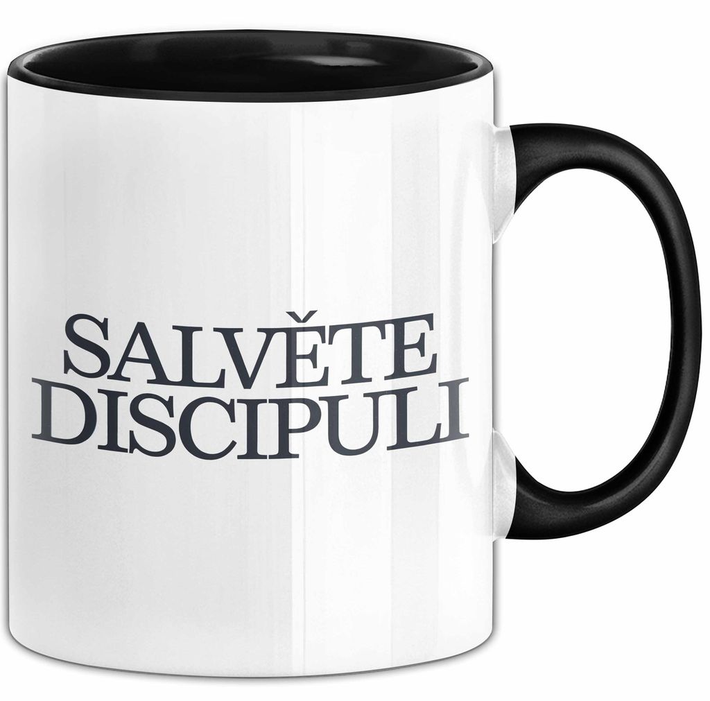 Lateinlehrer Unterricht Tasse Geschenk Lustige Geschenkidee Spruch Salvete Discipuli (Schwarz)