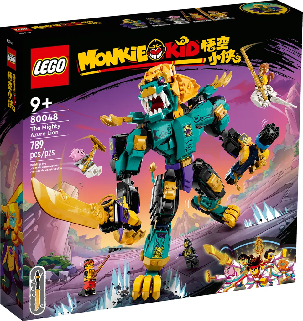 Jeu de Construction LEGO Monkie Kid 80048 Méca Lion Azur 789 Pcs
