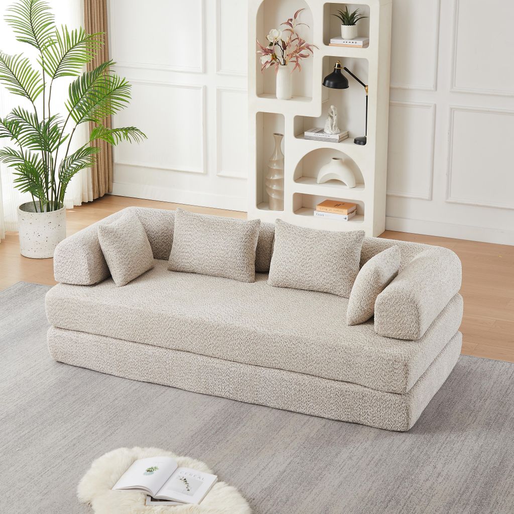 4-in-1 Chenille-Schlafsofa, verstellbare Rückenlehne, 4 Produktbild 