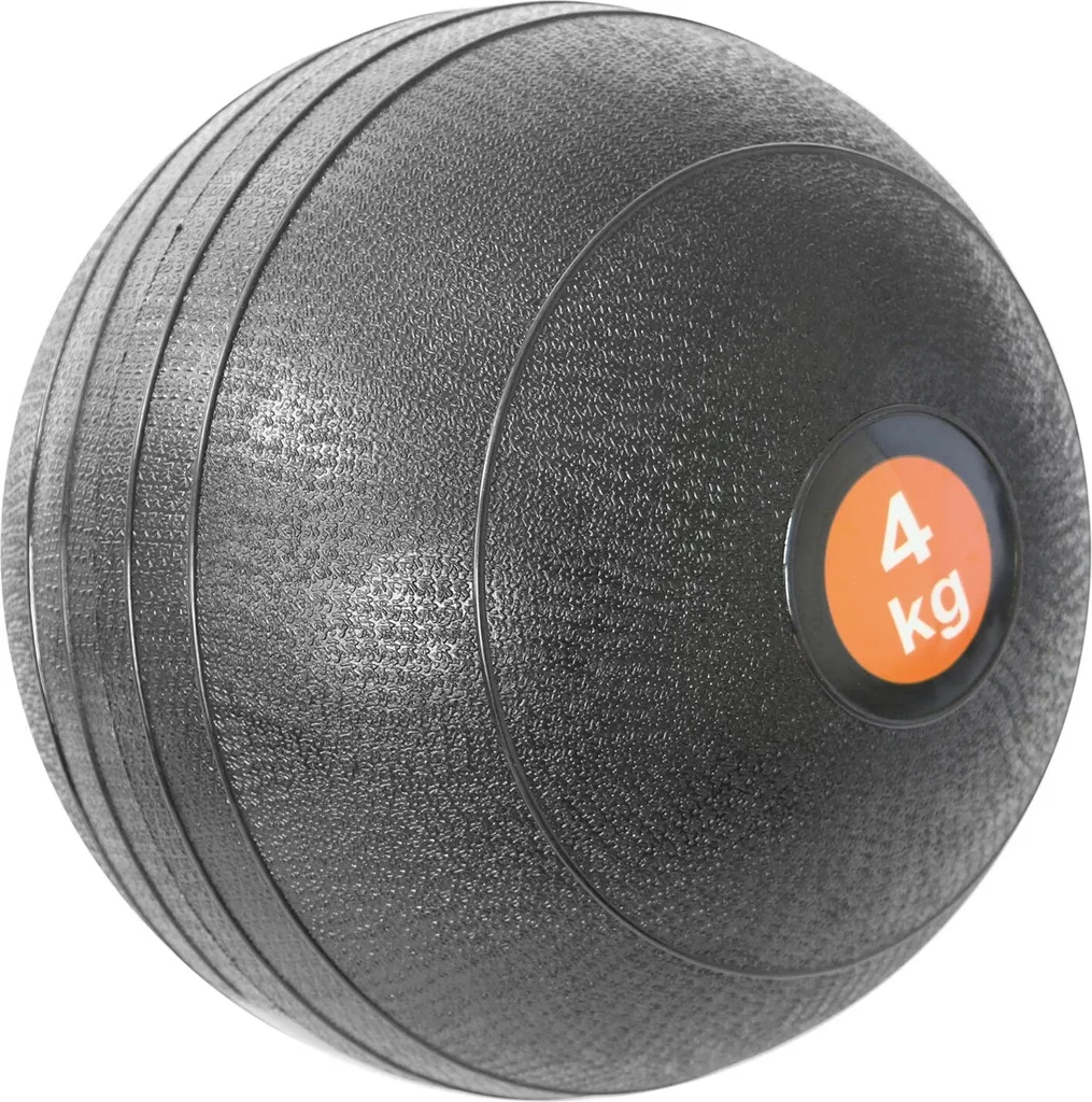 Slam Ball 4 kg Sveltus - Ballon de Fitness Lesté Noir Taille Unique OSFA