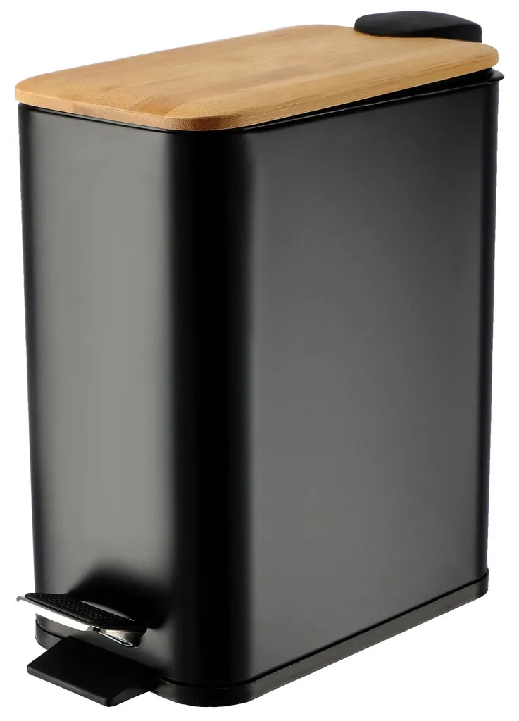 Poubelle de salle de bain 5L en bambou avec bac amovible - Série Zen