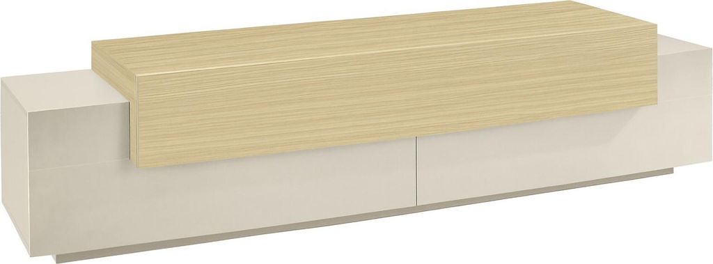 Dmora TV-Schrank Cassino 200x45x51,5 cm Beige, 3 Regale, 4 Fächer