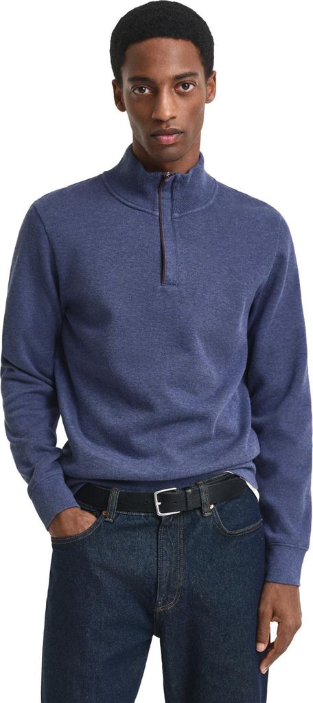 Gant Baumwollpullover Stehkragen blau