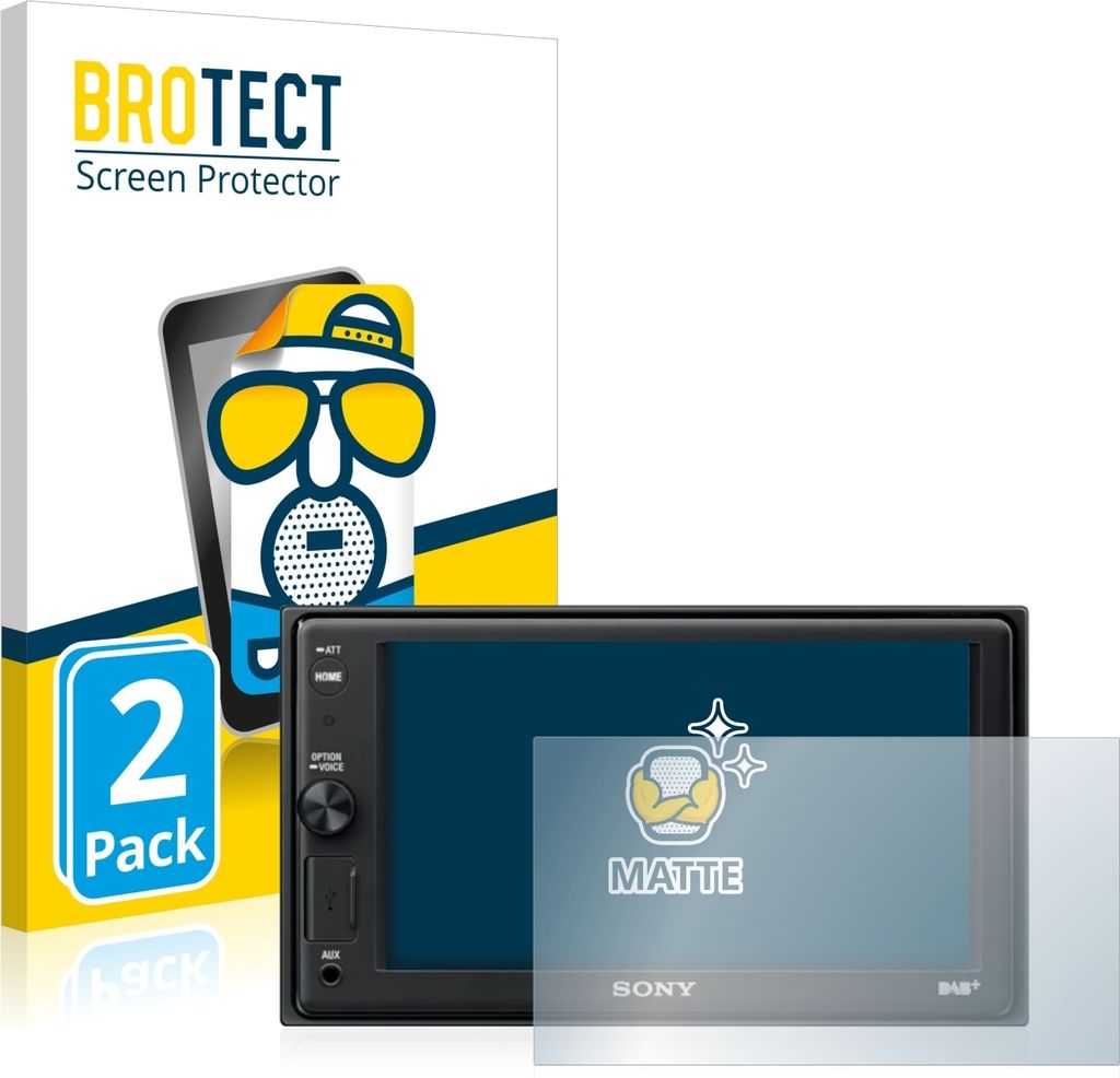 2x BROTECT Schutzfolie für Sony XAV-AX1005DB Displayschutz Displayschutzfolie Folie Matt Entspiegelungsfolie