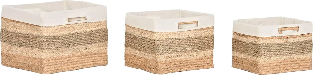 Rangement naturel : Lot 3 corbeilles Home ESPRIT en jonc de mer résistant