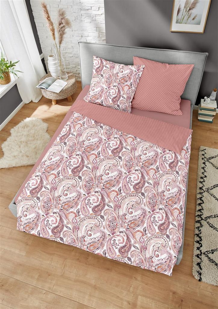 Dormisette Edelbiber Bettwäsche 2 teilig Bettbezug 155 x 220 cm Kopfkissenbezug 80 x 80 cm 1014-20 1014 Charm mehrfarbig