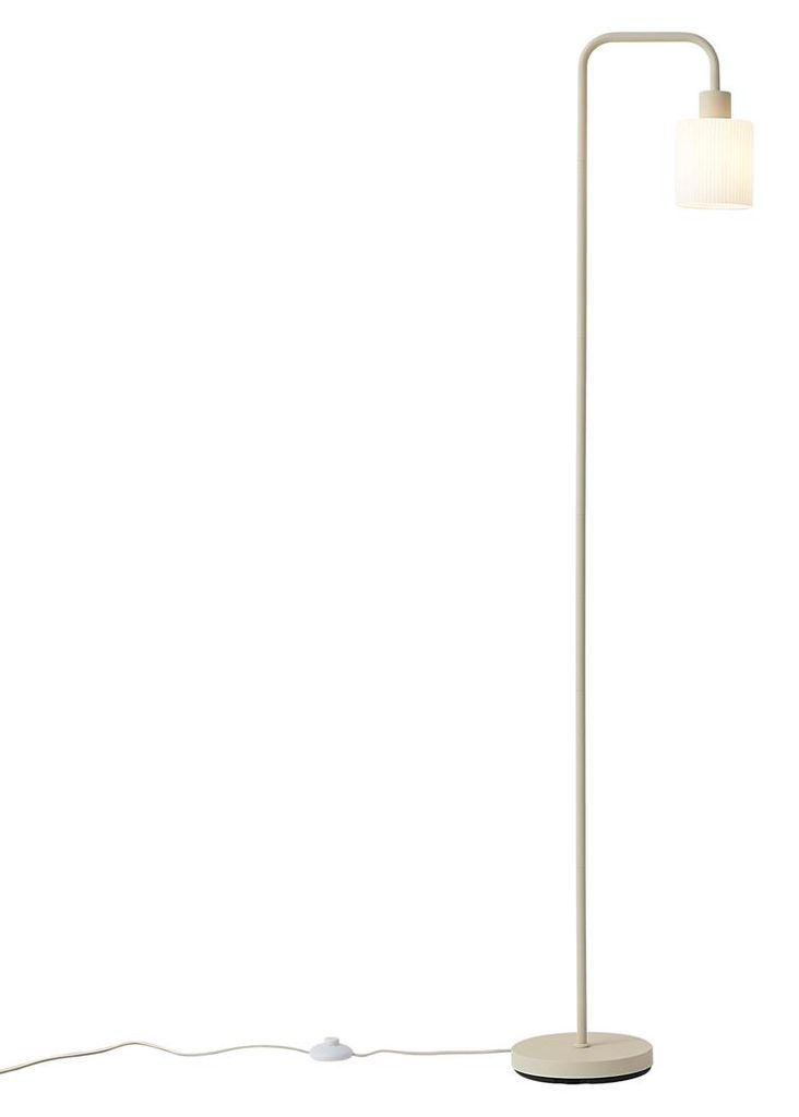 Skandinavische Stehleuchte Beige mit Weißem Glas Wisp Produktbild 
