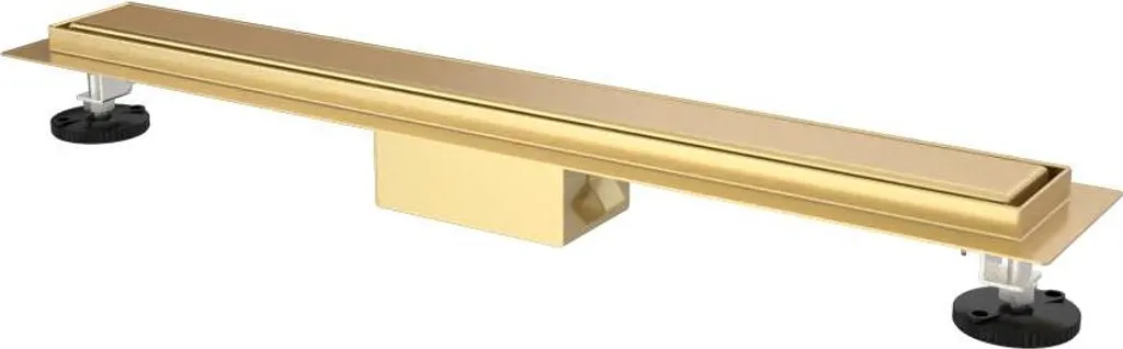Caniveau de douche 80 cm or mat pour évacuation rapide et design chic