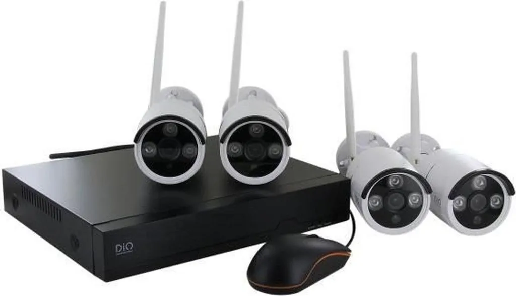 Pack Vidéosurveillance 3MP Sans Fil NVR avec 4 Caméras Extérieures DiO