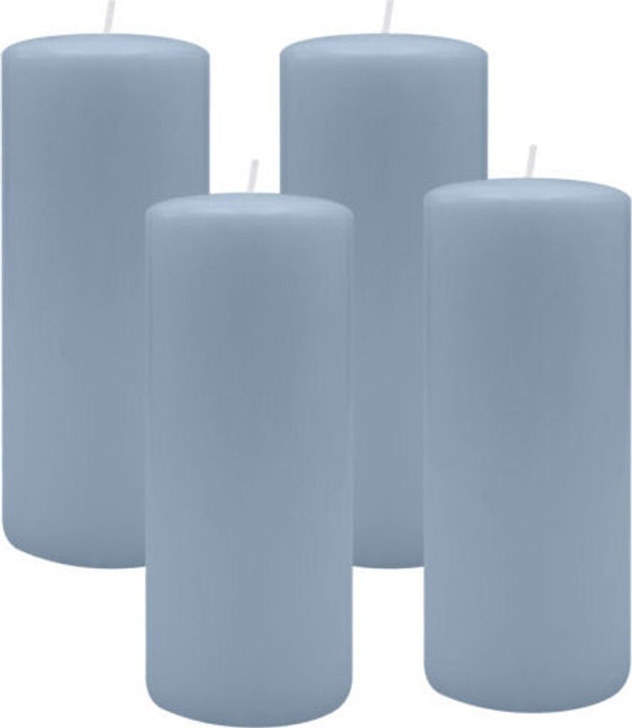 4er Set Adventskranzkerzen Jeans Blau Ø 60 x 200 mm