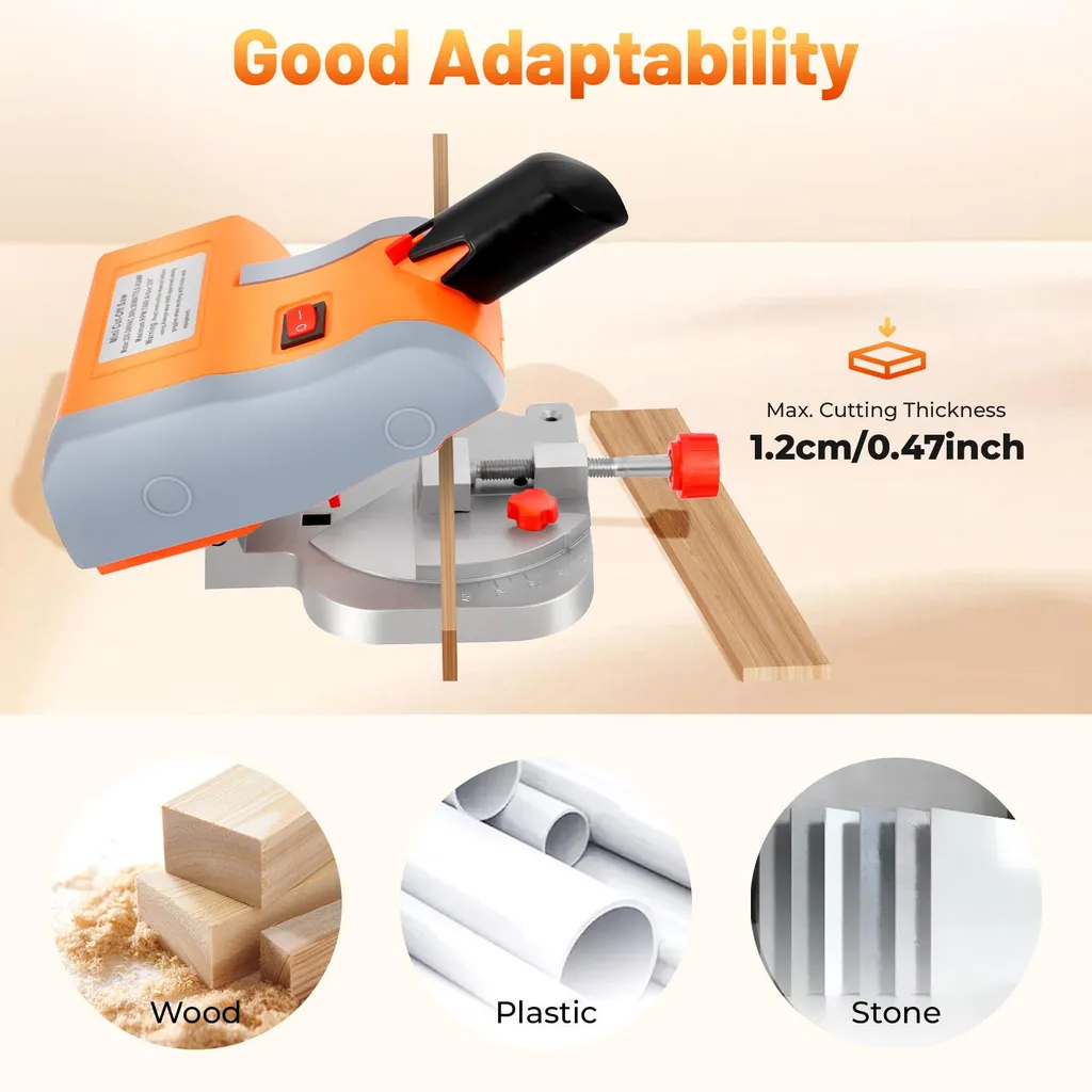 Mini-scie à tronçonner compacte et légère avec base orientable - 4
