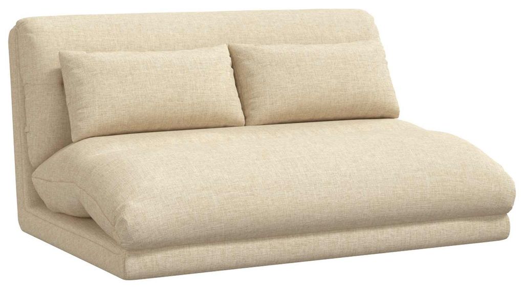 vidaXL Poltrona reclinabile in tessuto color crema Immagine del prodotto 
