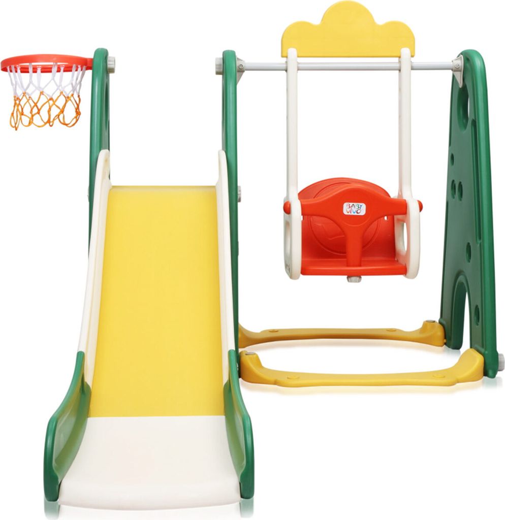 Detská šmykľavka Baby Vivo s basketbalovým košom - Froggy v Obrázok produktu 2