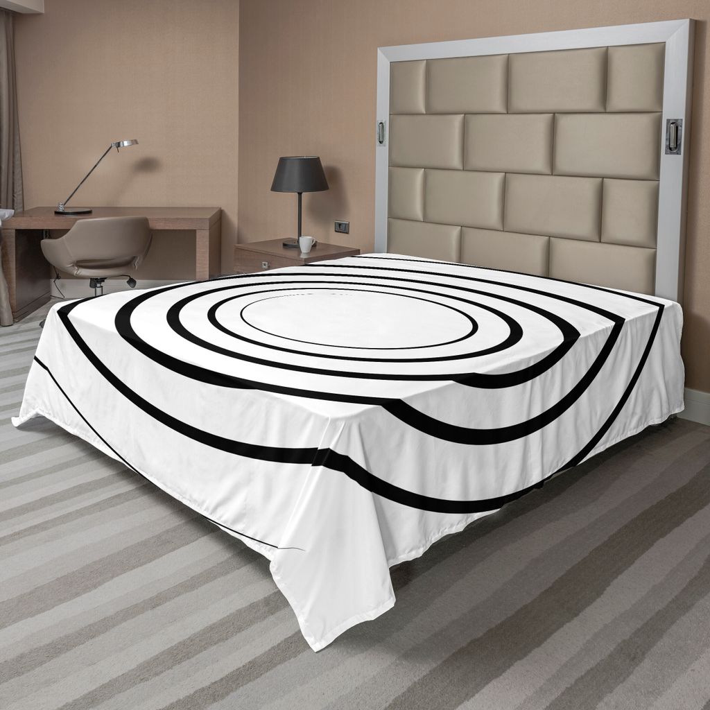 ABAKUHAUS Spiers Bettlaken, Abstraktes Design-einfarbiges gewundenes Whorl-Element-dimensionales ästhetisches Kurven-Konzept, weiches bequemes obe...