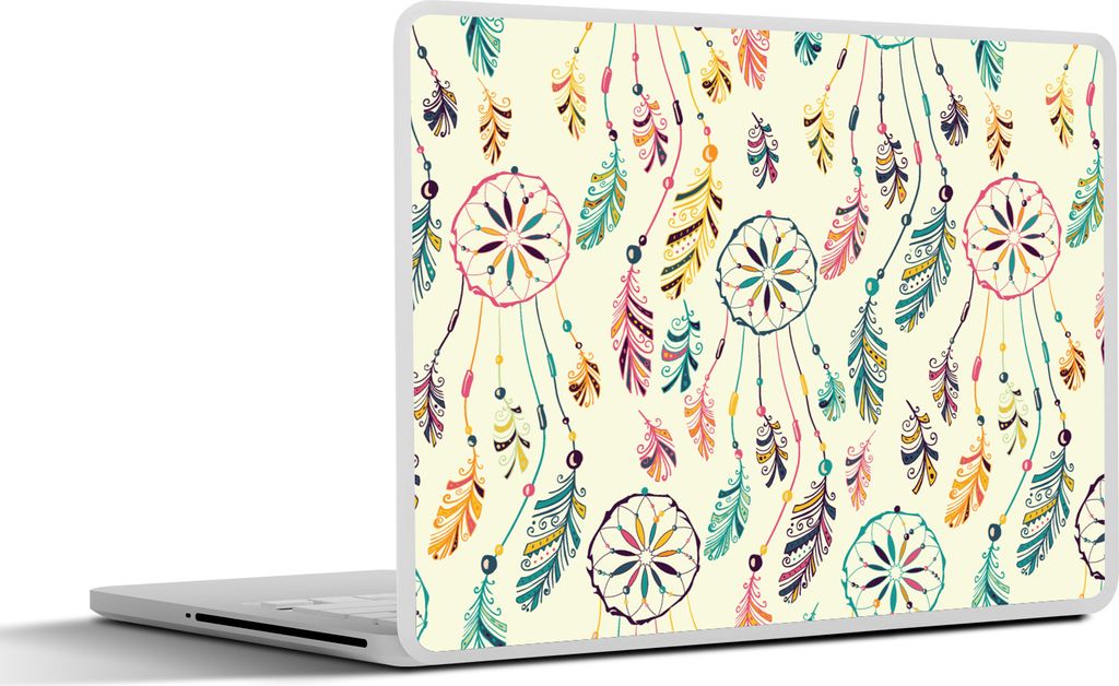 MuchoWow Laptop Aufkleber Sticker Cover Traumfänger - Regenbogen - Bohème - Mädchen - Muster 31x22.5 cm - Laptop-Deko