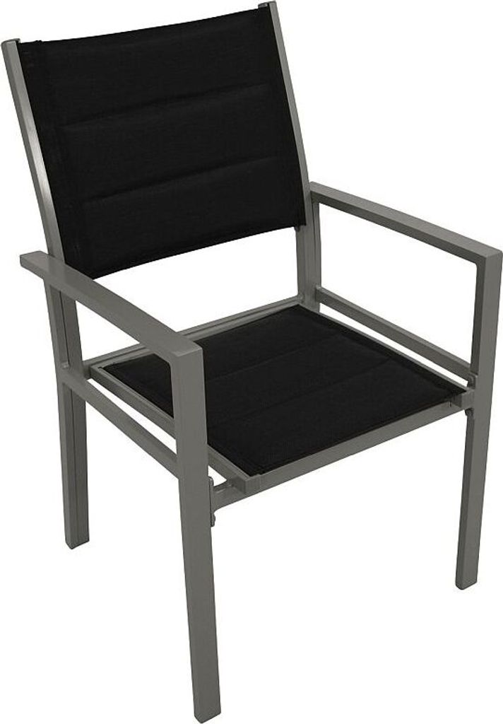 Gartenstuhl Sessel Aluminium silbergrau + Textilgewebe Produktbild 