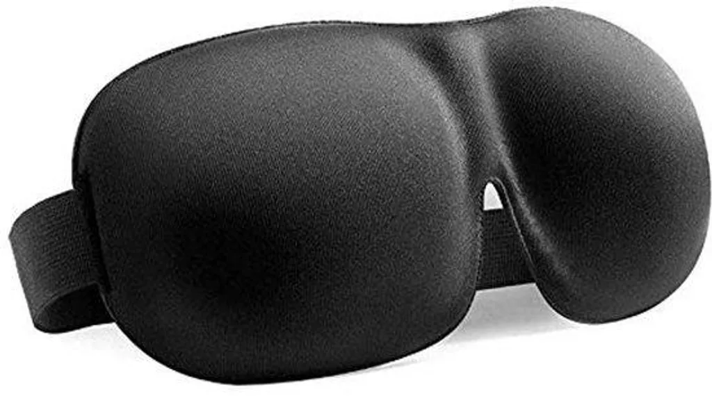 Masque de voyage noir 3D occultant ultra doux pour sommeil profond