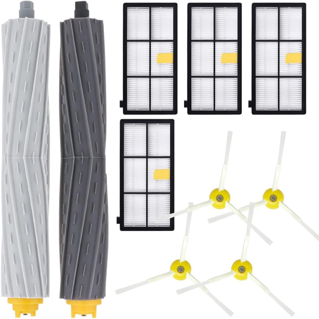 Zubehörpaket für iRobot Roomba Serie 800, 900, 850, 860, 870, 880, 890, 960, 971, 980, 990 Filter/Seitenbürsten/Extraktionswalzen Phonillico