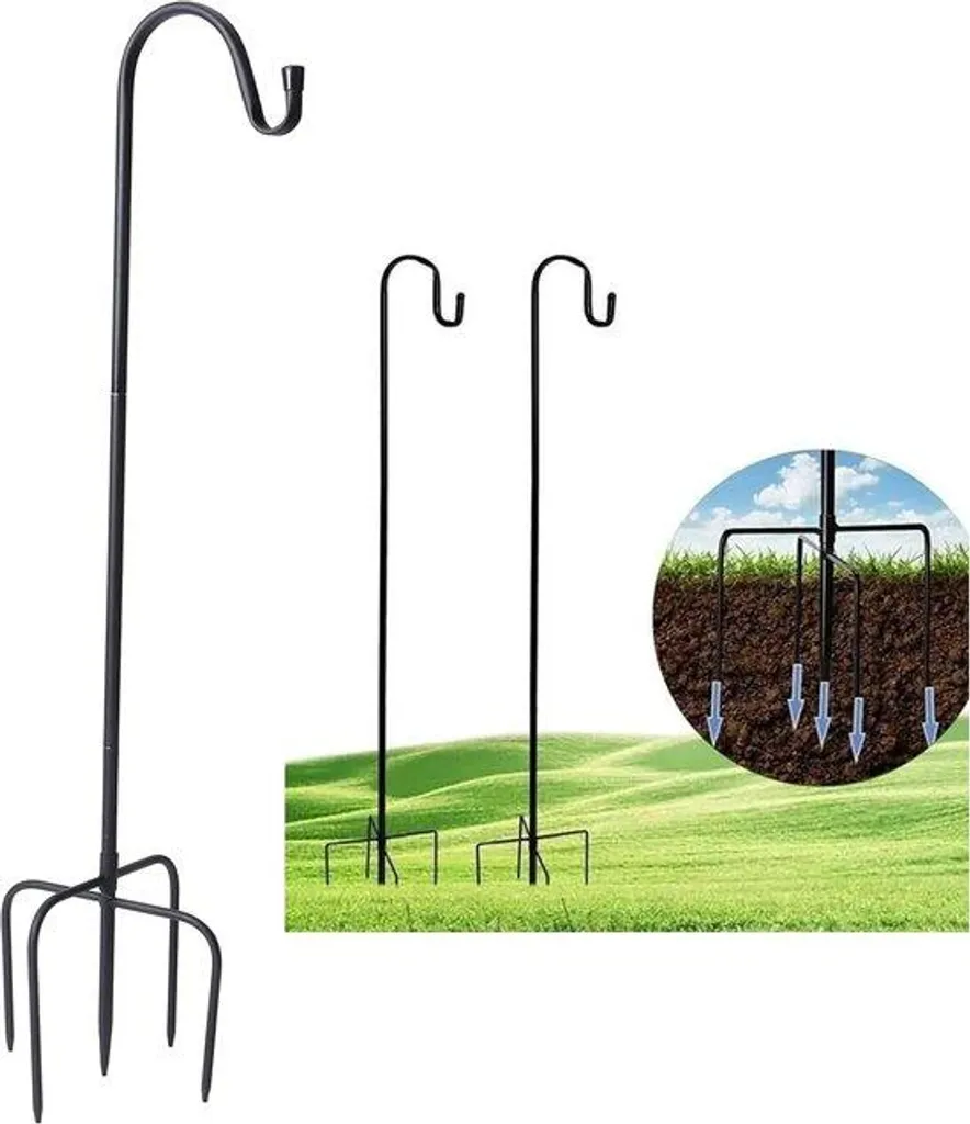 Support à 5 pattes pour plantes suspendues et lampes solaires 120 cm