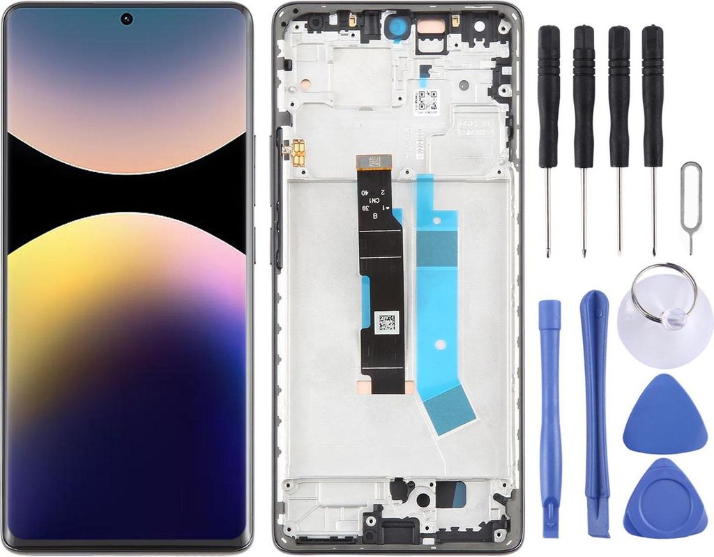 Für Xiaomi Redmi Note 14 Pro 4G AMOLED LCD Display mit Rahmen Ersatzteil Schwarz