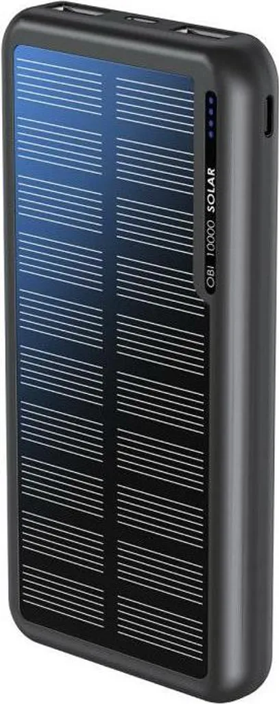 Batterie Externe Anti Panne Solaire 10000mAh - Boompods Obi Secours Noir