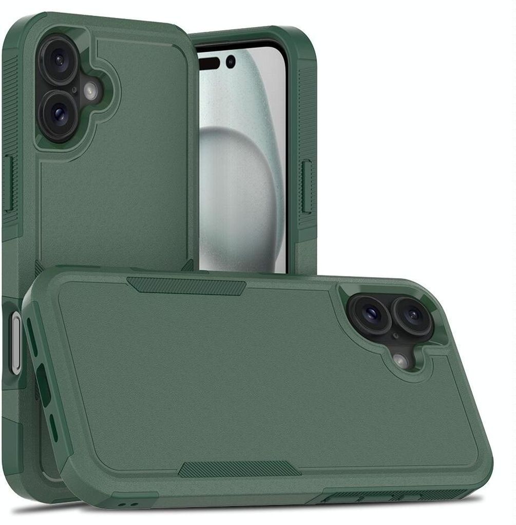 Mobigear Heavy Armor iPhone 16 Plus Hülle Hardcase Backcover Stoßfest - Grün
