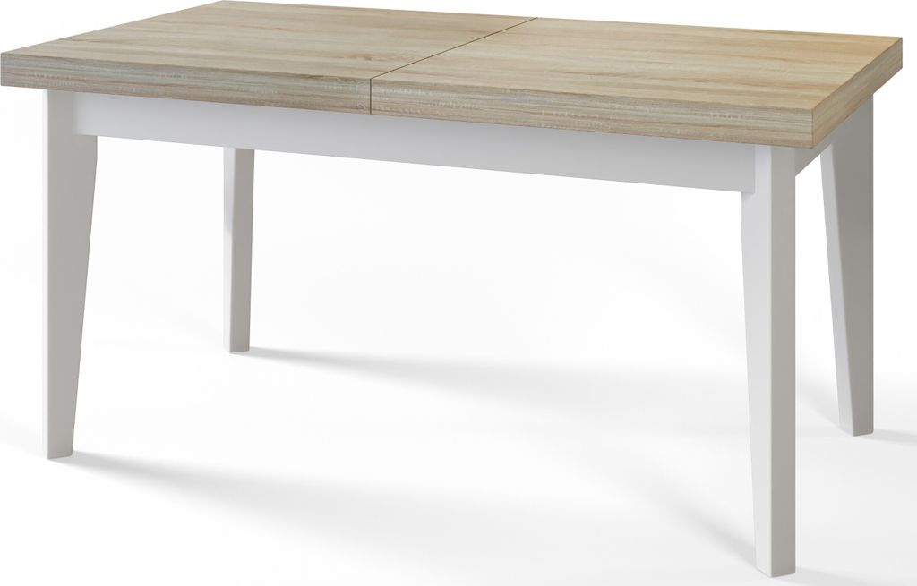 Esstisch 200 cm / 300 cm, Ausziehbarer Tisch, Küchentisch, Esszimmer Tisch, Wohnzimmertisch, Zimmertisch, Moderner Tisch, Loft Tisch, Weiße Beine...