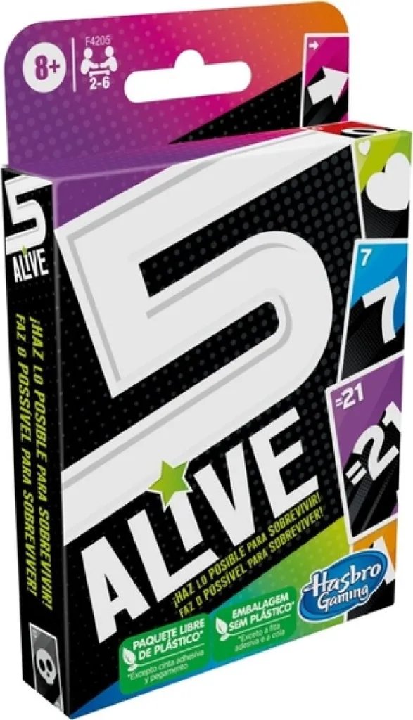 Jeu Five Alive Hasbro de 109 cartes : Fun, rapidité et survie totale