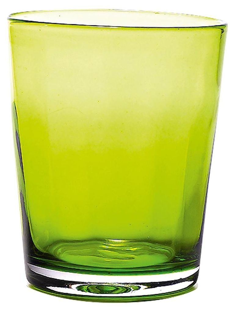 Zafferano 6er-Set wunderschöne Gläser aus handgefertigtem, farbigem Glas, apfelgrün, raffiniertes und elegantes Design, hohe Qualität
