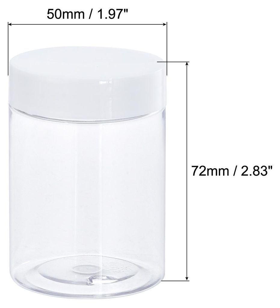 6 Stk. D?schen Leer, 100ml Plastik Cremedosen zum Befš¹llen, Reisebeh?lter Kosmetik Tiegel fš¹r Creme - wei?er Kunststoffdeckel