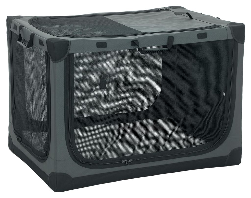 Hundebox faltbar Hundetransportbox mit Kissen abnehmbar waschbar Bezug aus Oxford-Gewebe für Hunde bis 30kg Armeegrün