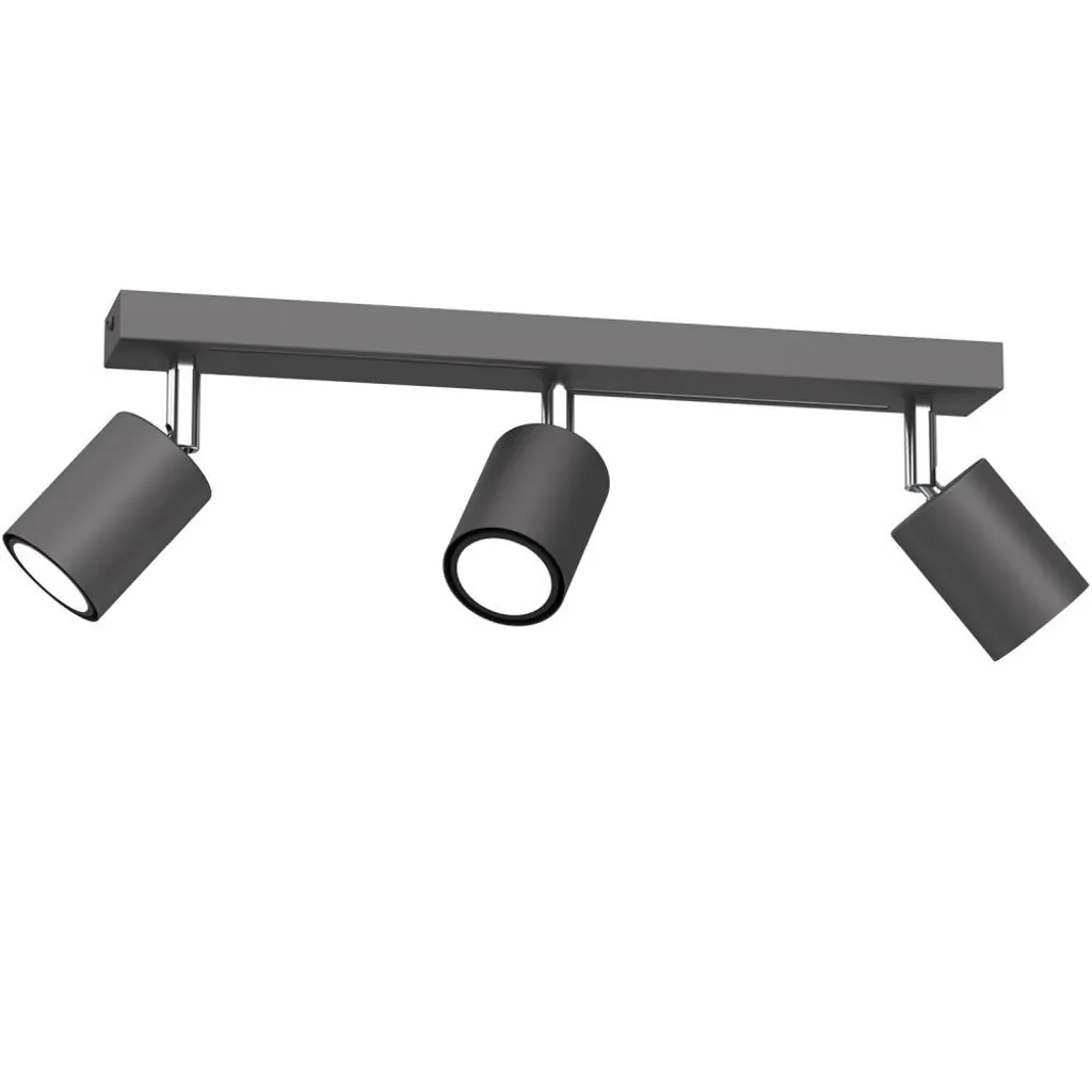 Luminaire de cuisine Striper 3 spots gris foncé pour un éclairage ciblé