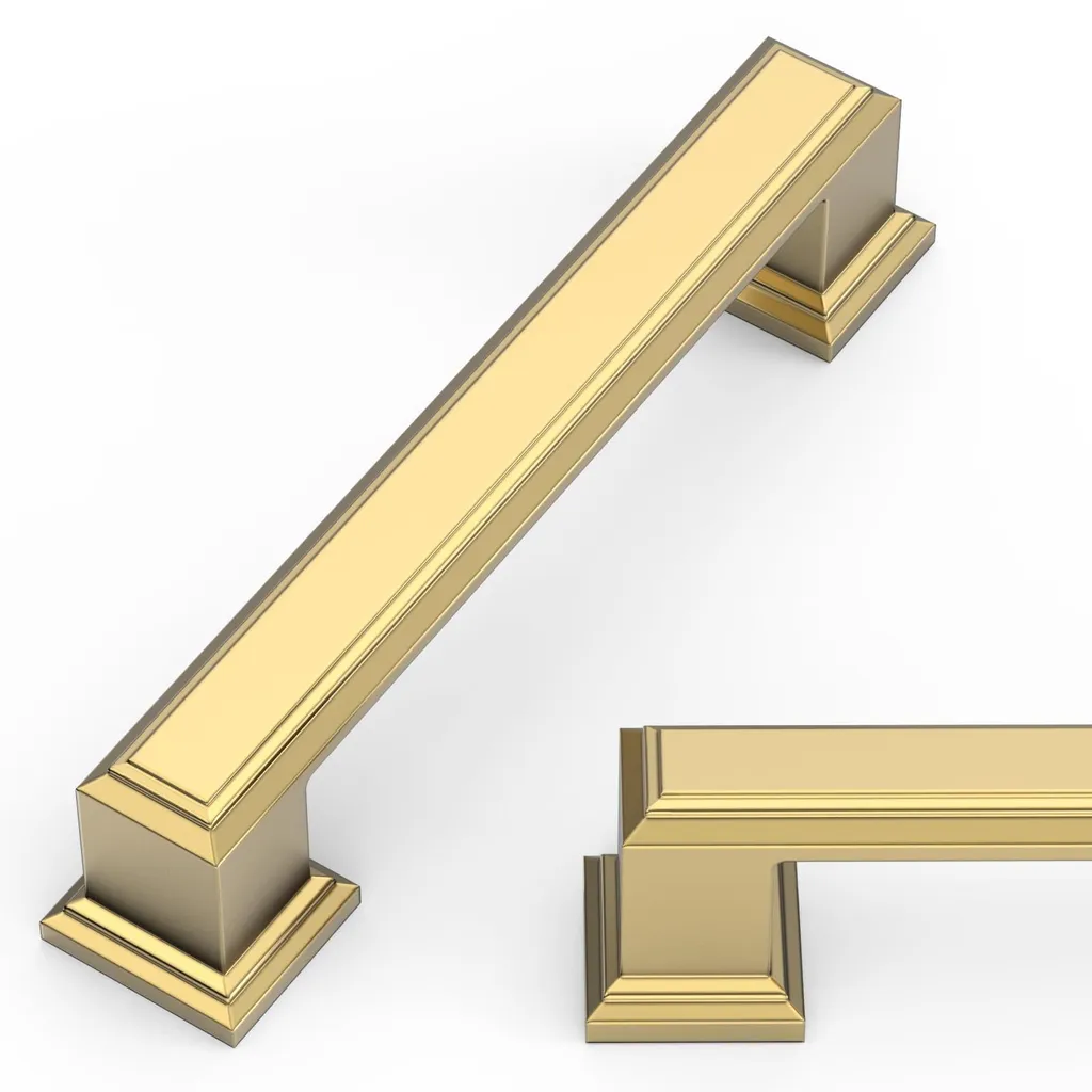 Poignée de Cuisine Champagne 96 mm en Zinc pour Placard et Tiroir UK0016
