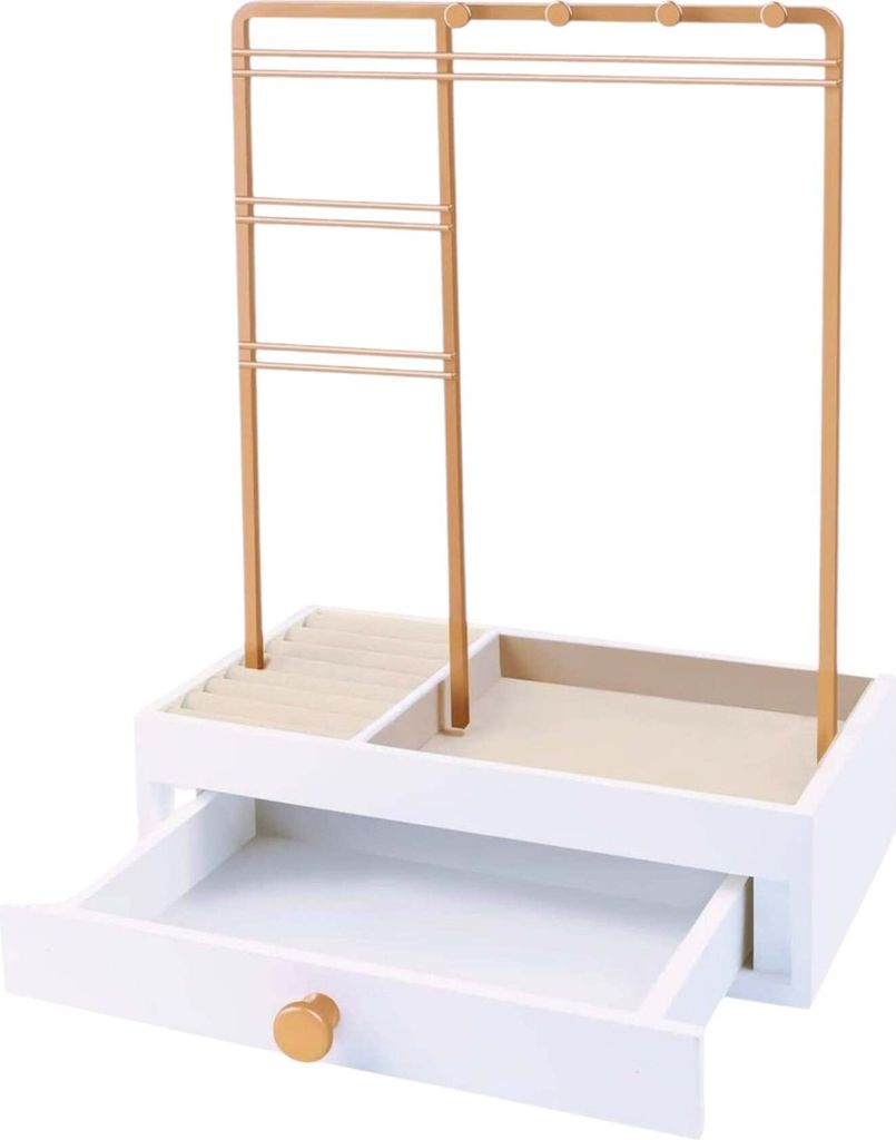 Make-up Organizer mit Schublade – praktischer Aufbewahrung für Kosmetik – Marke XYZ – weiß – ideal für Zuhause und Reisen