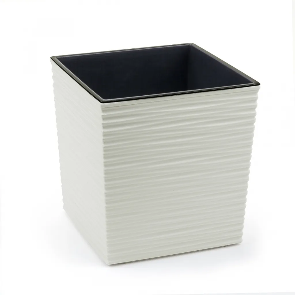 Pot de fleurs JUKA DLUTO 40x40 cm crème résistant pour extérieur