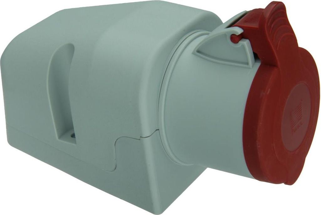 CEE Wandsteckdose 16A 5-polig Starkstrom mit Deckel Rot Produktbild 
