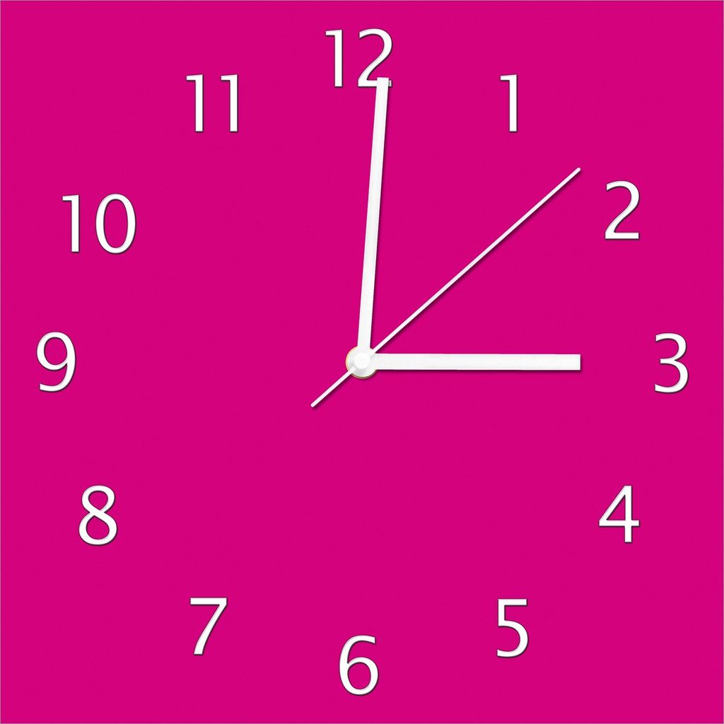 Wallario Design Wanduhr Pink aus Echtglas, Größe 30 x 30 cm