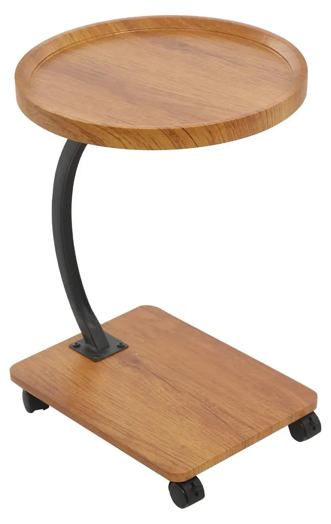 Table d'appoint canapé en C avec 2 tablettes de rangement multicolore
