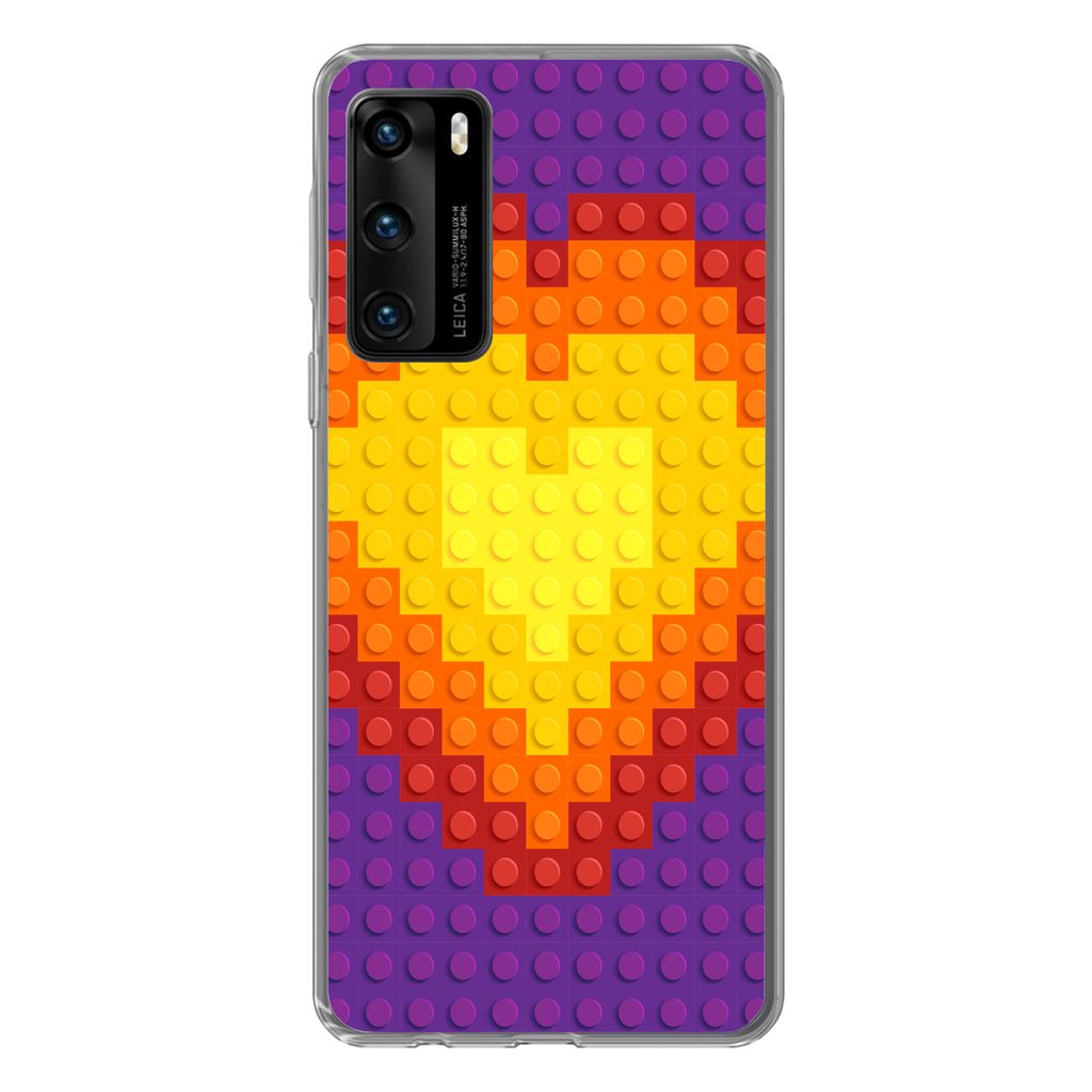 MuchoWow Handyhülle Schutzhülle Hülle für Huawei P40 Muster - Herz Silikon Softcase Handy Hülle - Handytasche