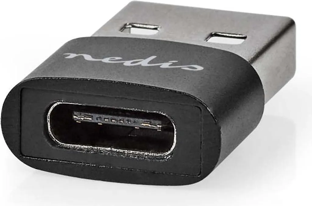Adattatore USB 2.0 Maschio-Femmina A-C | Design Round Nero Nichelato