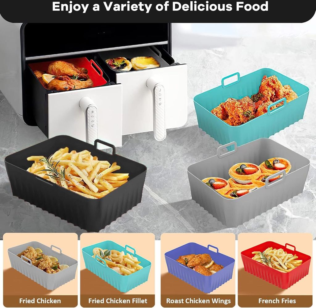 2 Pcs Airfryer Silikonform für Ninja AF400EU AF300EU Double Produktbild 5