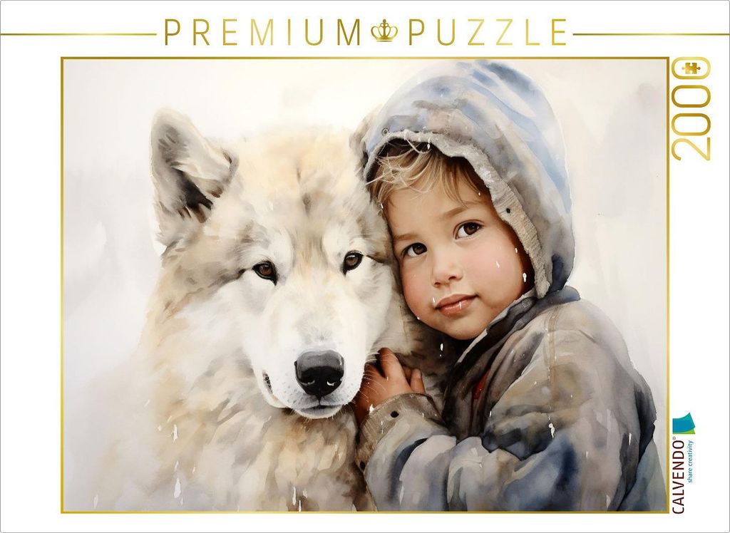 CALVENDO Puzzle Ein Motiv aus dem Kalender "Kinder und Tiere" | 2000 Teile Lege-Größe 90x67cm Foto-Puzzle für glückliche Stunden