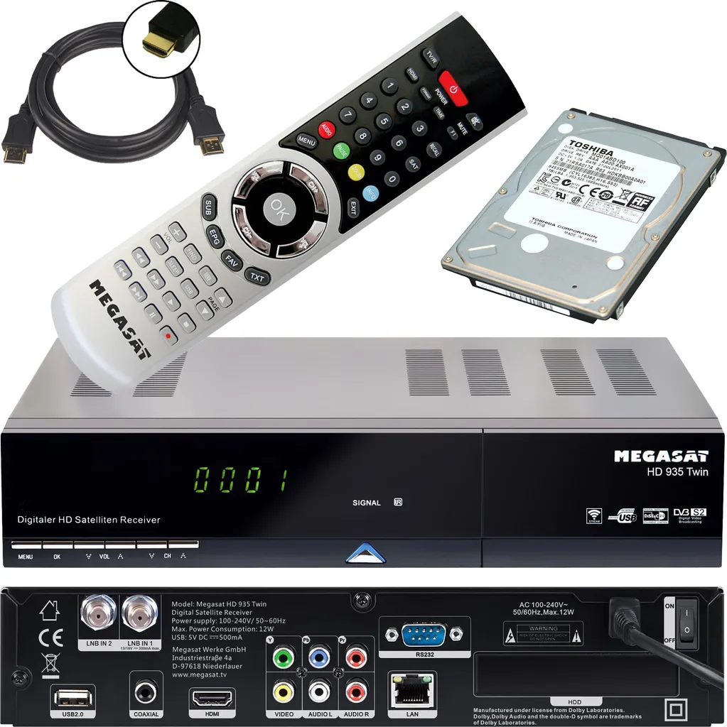 Twin Sat Receiver Mit Festplatte Media Markt Megasat HD 935 Twin, mit Festplatte 1 TB, | Kaufland.de